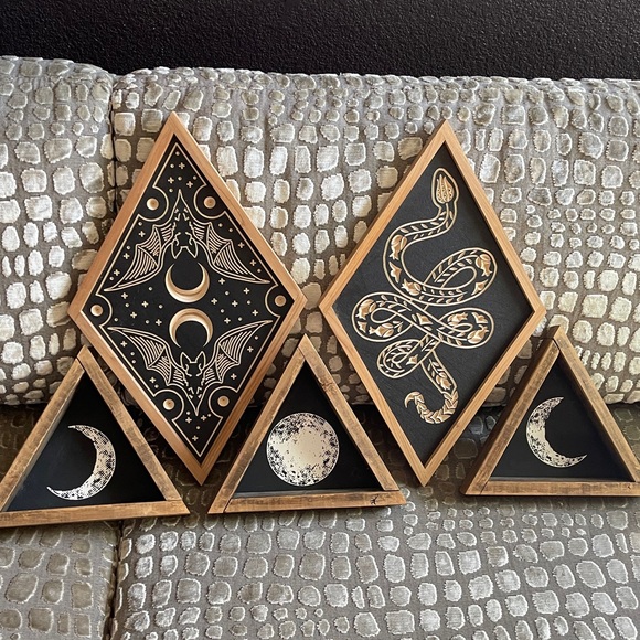 Other - Wooden Bat and Moon Wall Art